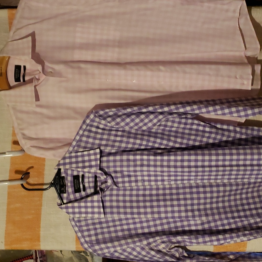 Two Nordstrom 16 1/2 /34-35 Purple/Pink Dress Shirts